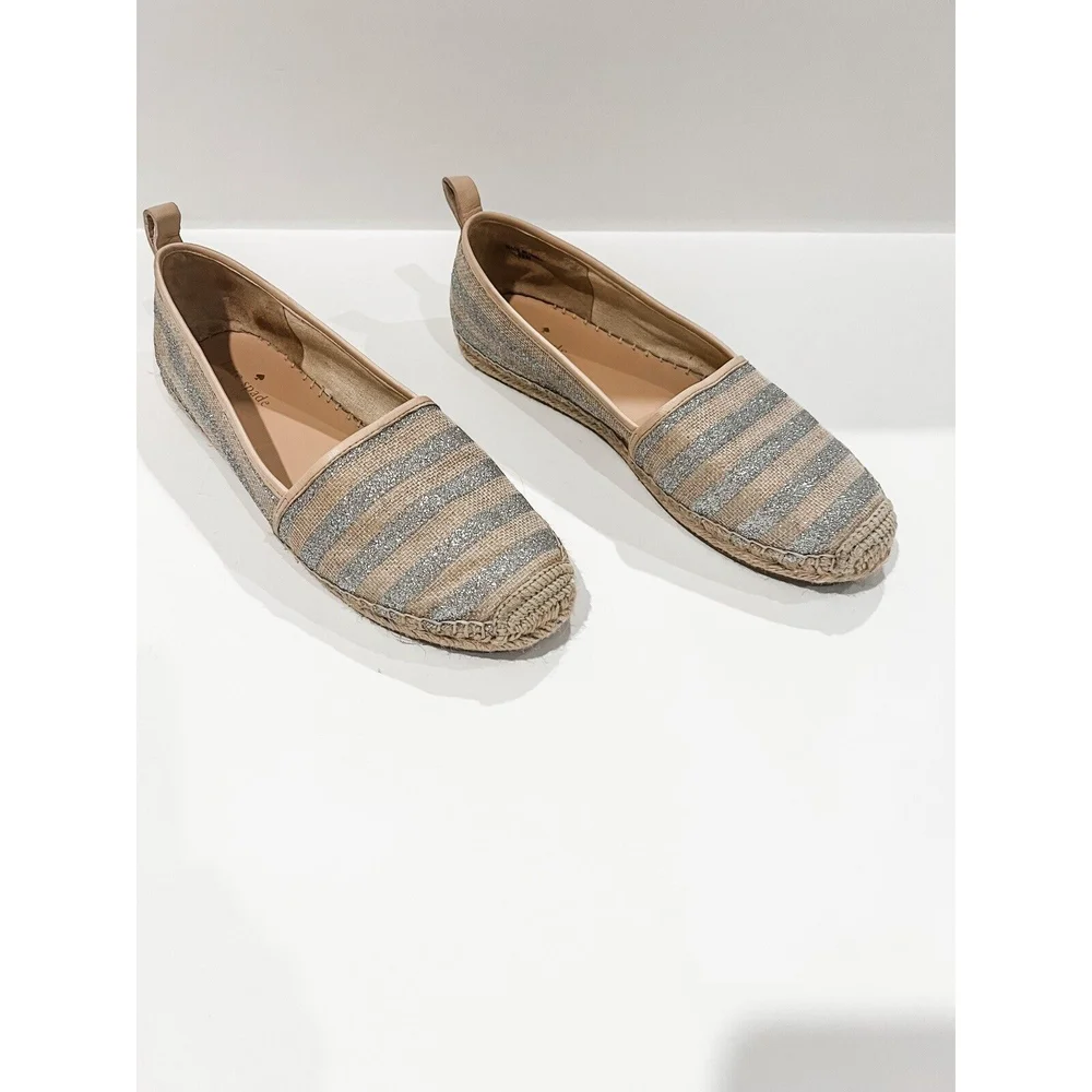 kate spade Silver Glitter Espadrille size 9.5